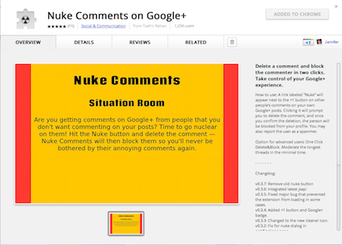 ядерные комментарии в google +