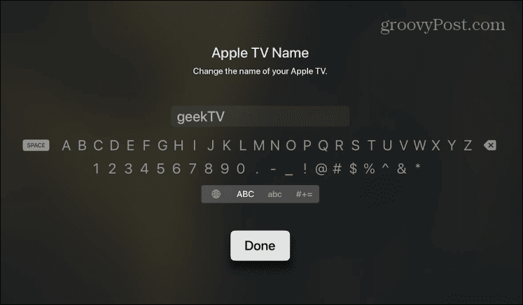 Измените имя вашего Apple TV