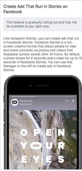 Объявления Facebook Stories постепенно становятся доступными для большего числа пользователей.