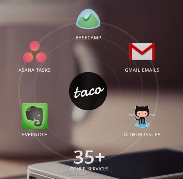 Подключите все свои сервисы к приложению Taco.