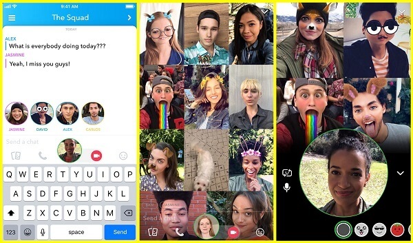 Snapchat представляет групповой видеочат до 16 человек.