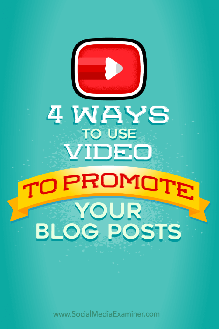 Советы по четырем способам продвижения ваших сообщений в блоге с помощью видео.