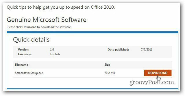 Изучите Office 2010 с помощью заставки