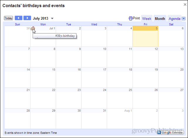 дни рождения в гугл календаре
