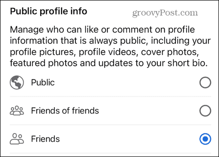 информация о публичном профиле facebook
