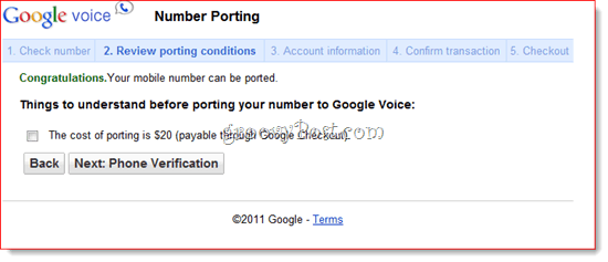 Перенос существующего номера в Google Voice