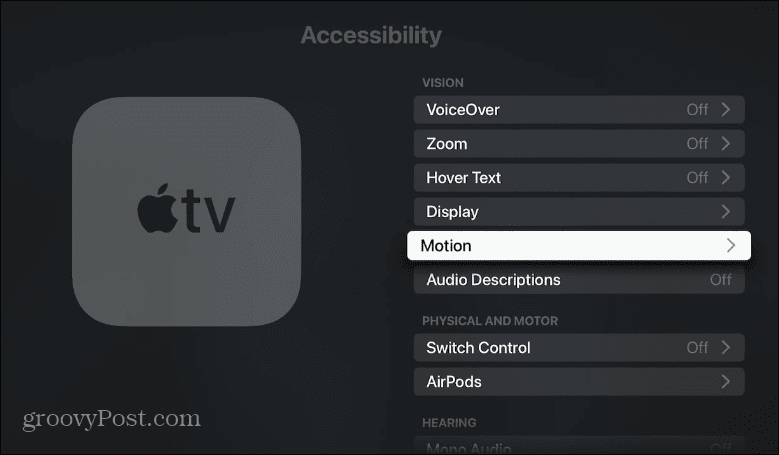 Отключить автовоспроизведение видео и звука на Apple TV