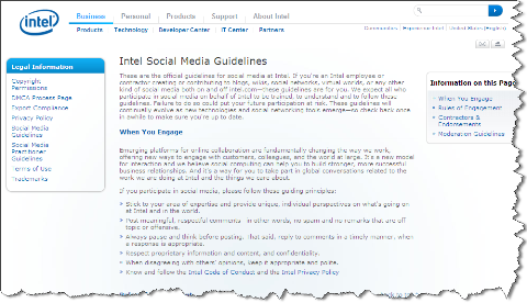 рекомендации Intel по социальным сетям