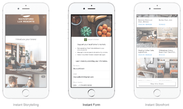 Facebook Canvas Ads теперь называется Instant Experiences и вместе с обновлением предоставляет несколько дополнительных возможностей.