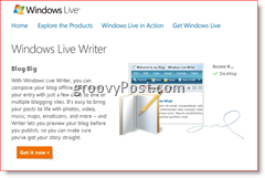 Страница загрузки Windows Live Writer 2008