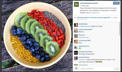 Изображение целых продуктов в instagram с #chia