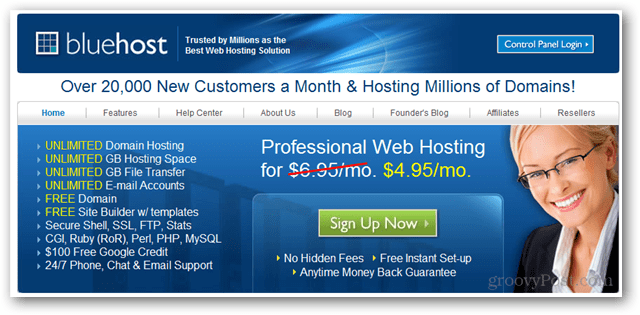 домен bluehost и веб-хостинг
