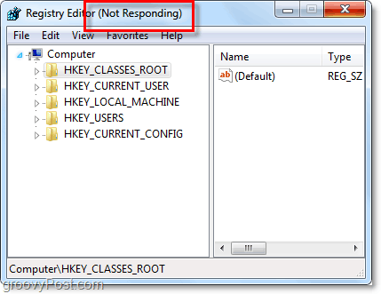 редактор реестра не отвечает в Windows 7 и Vista