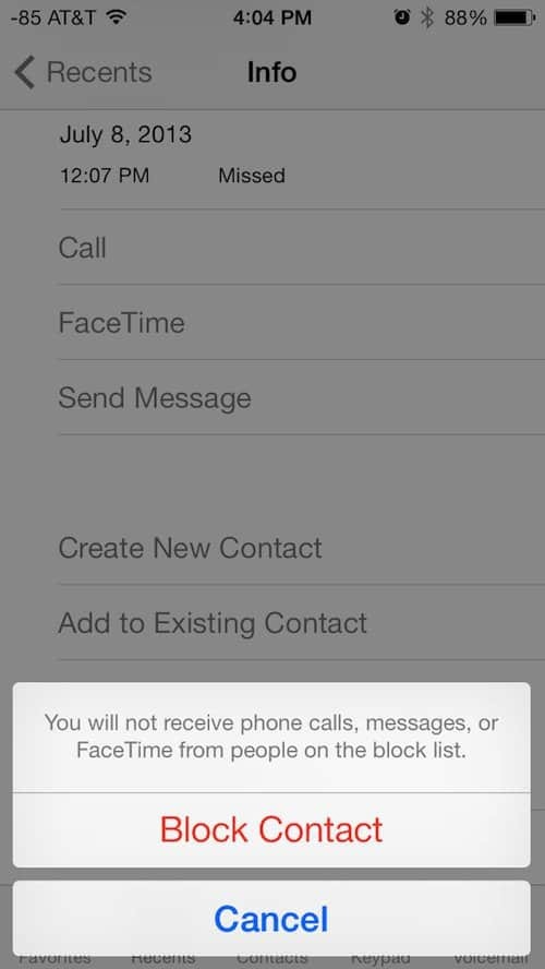 Apple iOS 7 добавляет возможность блокировать нежелательные звонки и текстовые сообщения