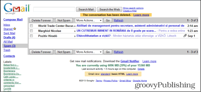 Gmail старый стиль HTML