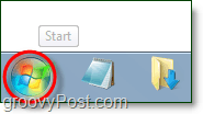 щелкните меню Пуск Windows 7
