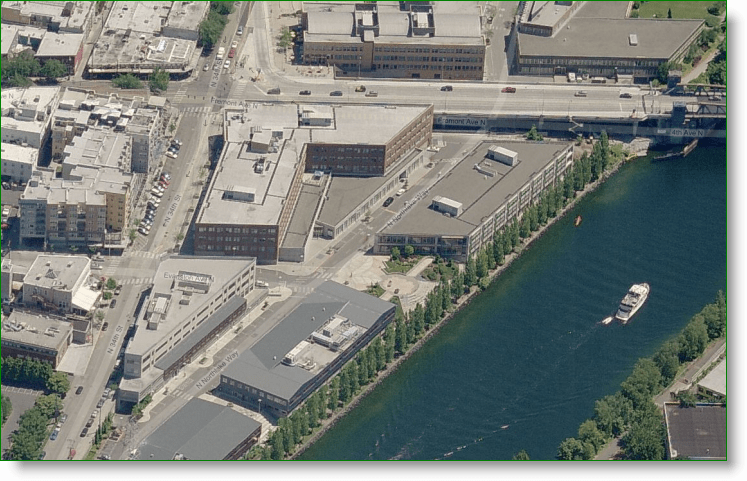 Карты Bing с высоты птичьего полета - Google HQ в Сиэтле - Фремонт Ва