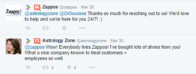 твит репутации zappos