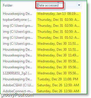 Скриншот Windows 7 - используется дата поиска в поиске.