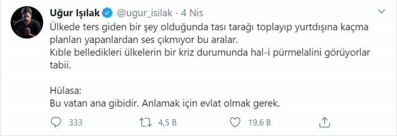 Сильный ответ Uğur Işılak тем, кто пытается обосновать пост!
