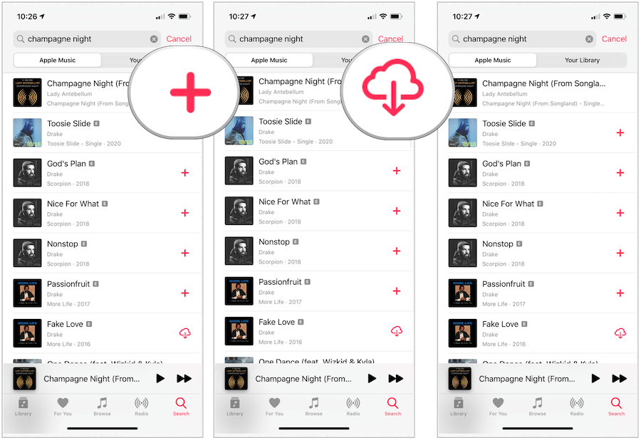Apple Music скачать песни на устройство