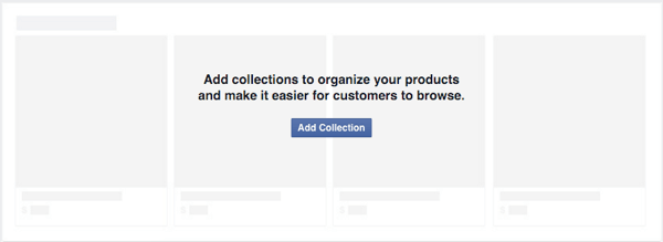 добавить коллекцию для организации товаров в магазине facebook