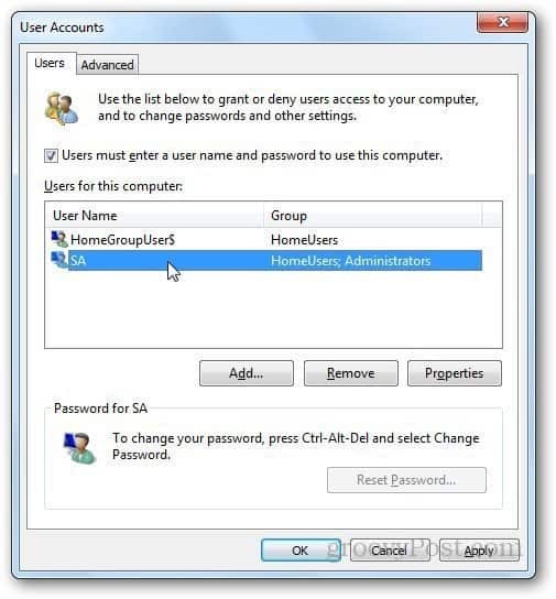Вход в Windows 7 автоматически 3