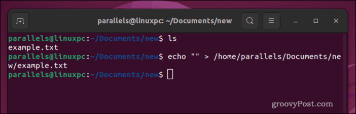 Очистить файл Linux с помощью эха