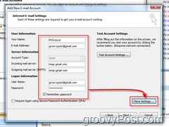 Настройте Outlook 2007 для учетной записи GMAIL IMAP