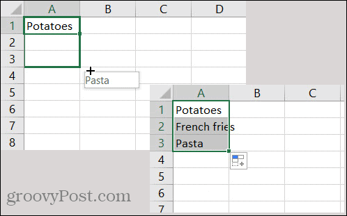 Пользовательский список автозаполнения Excel