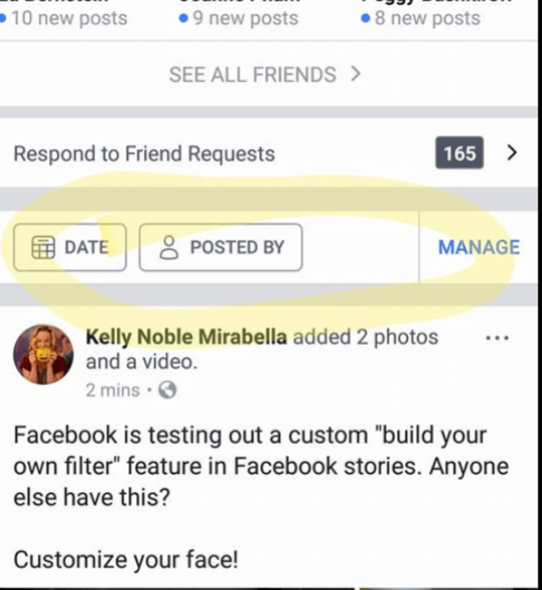 Facebook, похоже, внедряет простой способ поиска, фильтрации и управления сообщениями, созданными вами, вашими друзьями или кем угодно.