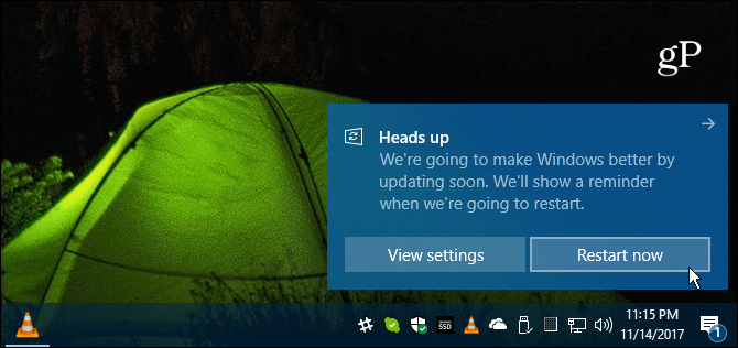 Windows 10 перезагрузить сообщение