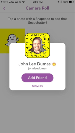 Snapchat добавить по снэпкоду