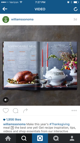 Williamssonoma реклама в instagram