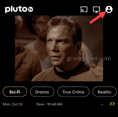 Удалить учетную запись Pluto TV