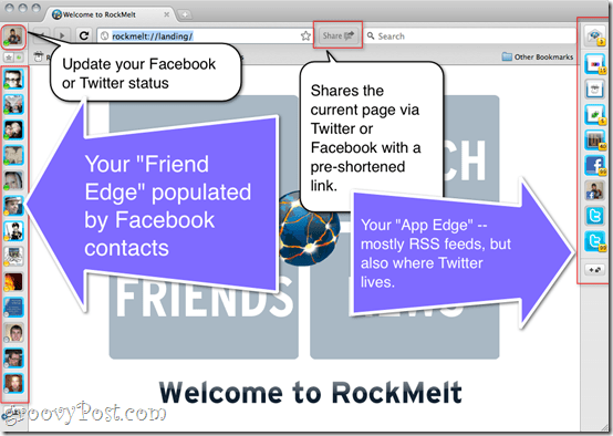RockMelt Review - веб-браузер в социальных сетях