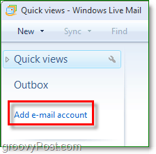добавить учетную запись электронной почты в Windows Live Mail