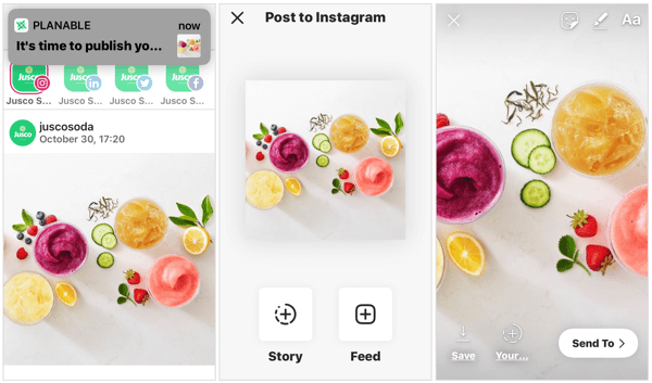 Запланируйте историю Instagram через Planable