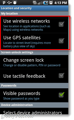 Android использовать мои беспроводные сети GPS спутники