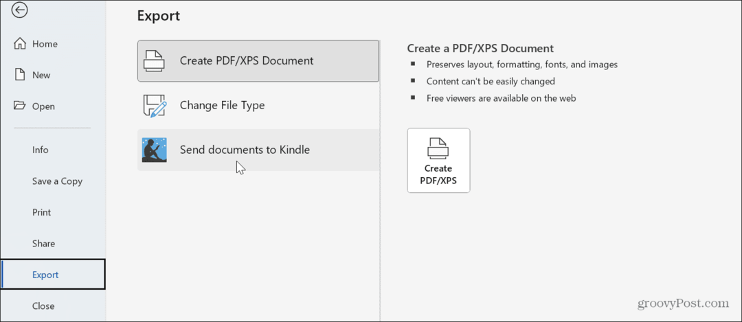 Как отправить документы Word на Kindle из Windows 11