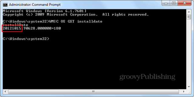 Дата установки Windows cmd подсказка введите