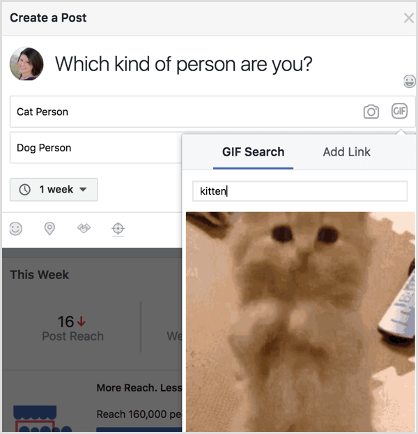 Опрос Facebook Поиск GIF