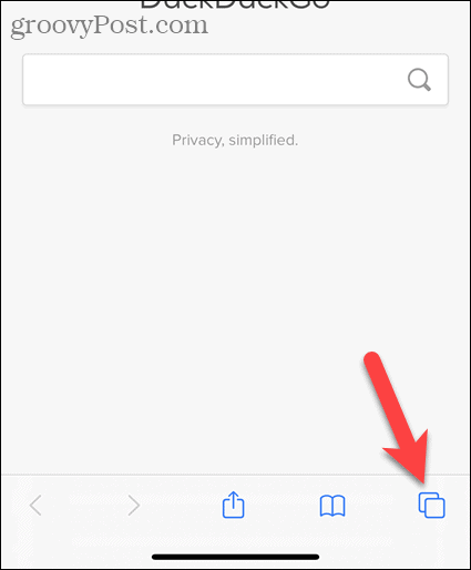 Нажмите кнопку вкладки в Safari на iOS