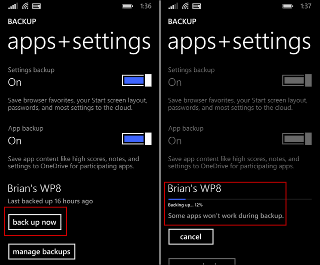 Windows Phone 8.1 Совет. Резервное копирование данных телефона вручную