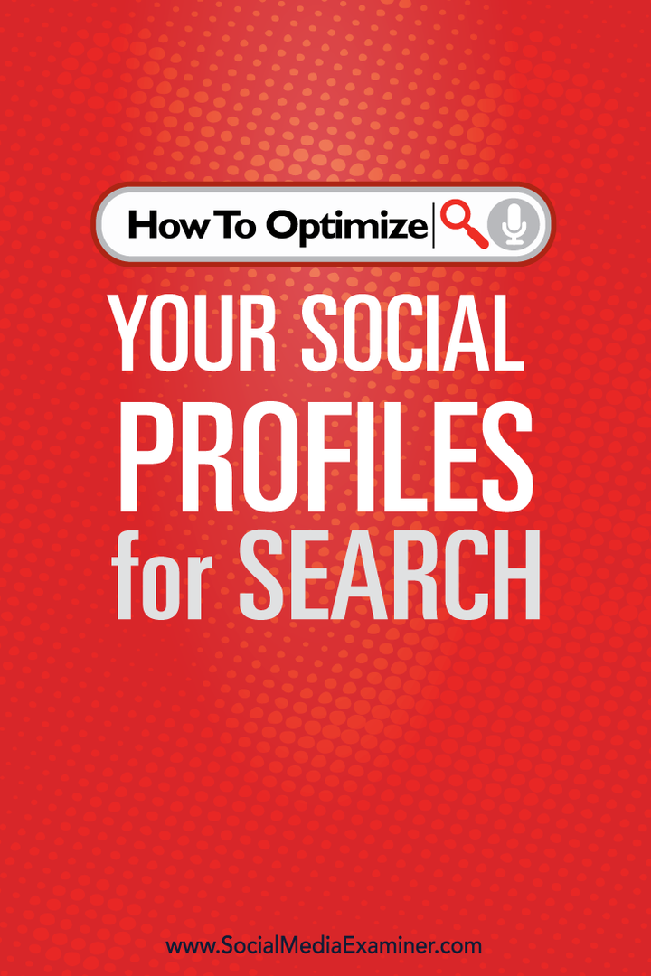 как оптимизировать социальные профили для поиска