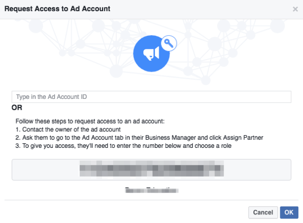 facebook запросить доступ к рекламному аккаунту