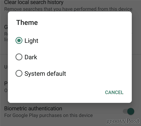 Google Play Store Dark Theme светлый темный
