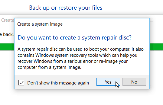 Создать ключ восстановления Windows 10