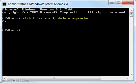 ARP-кеш в Windows 7