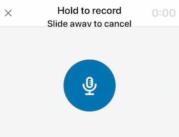 значок микрофона для записи звукового сообщения LinkedIn